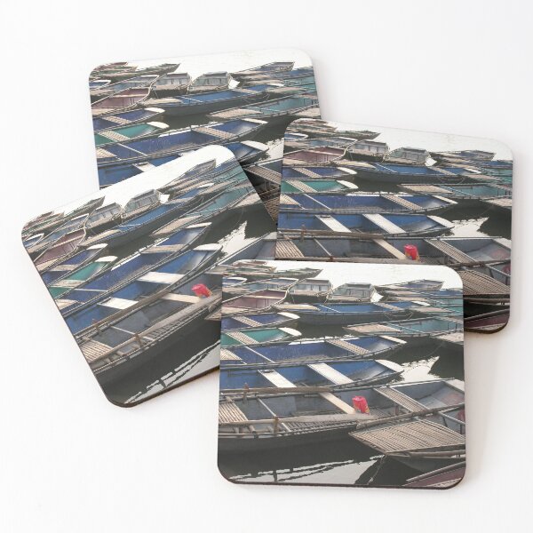 Item preview, Anchored Rowing Boats, River Bank,Vietnam designed and sold by worldways.