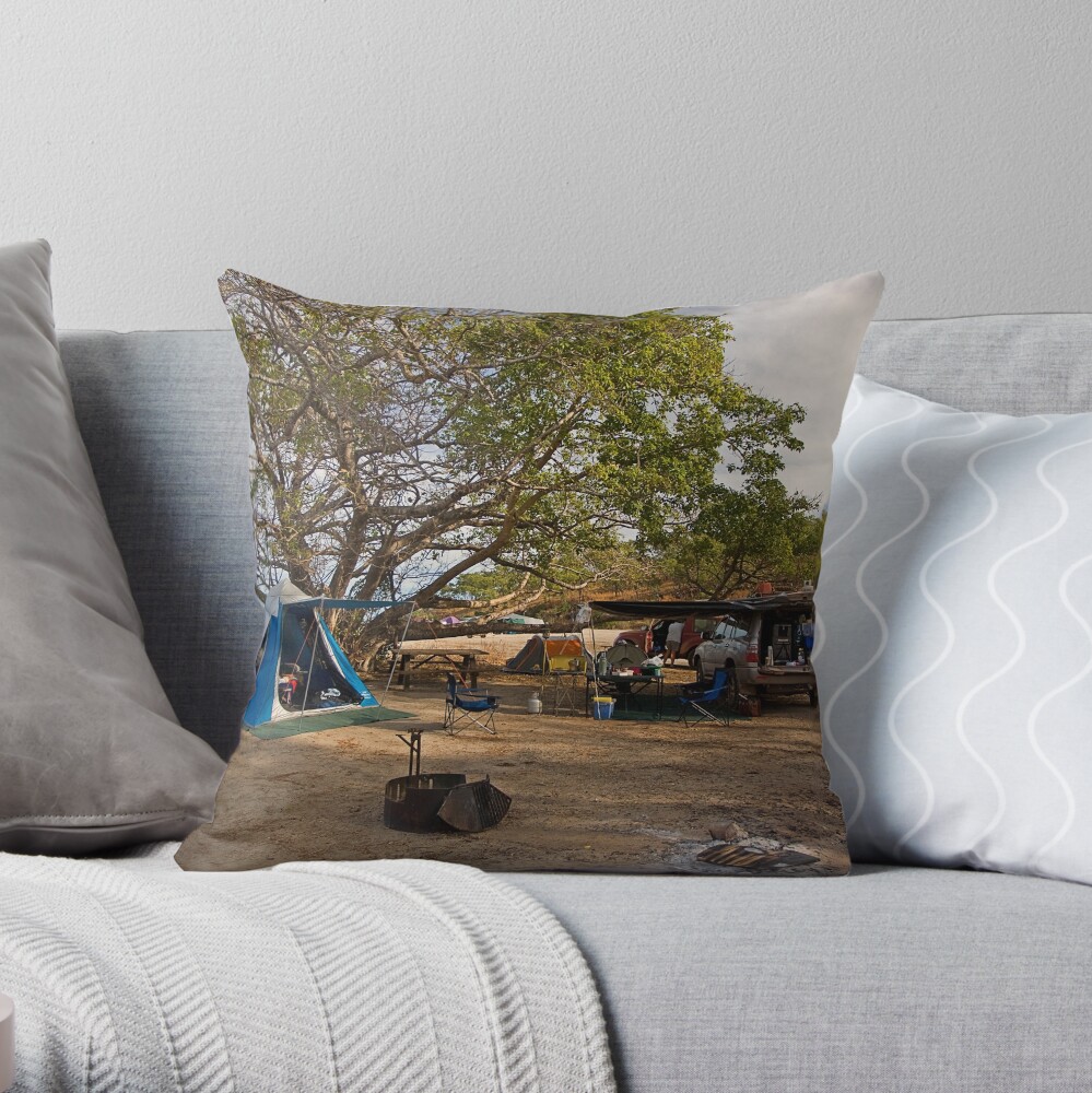 Campsite at Bathurst Head, Qld Throw Pillow