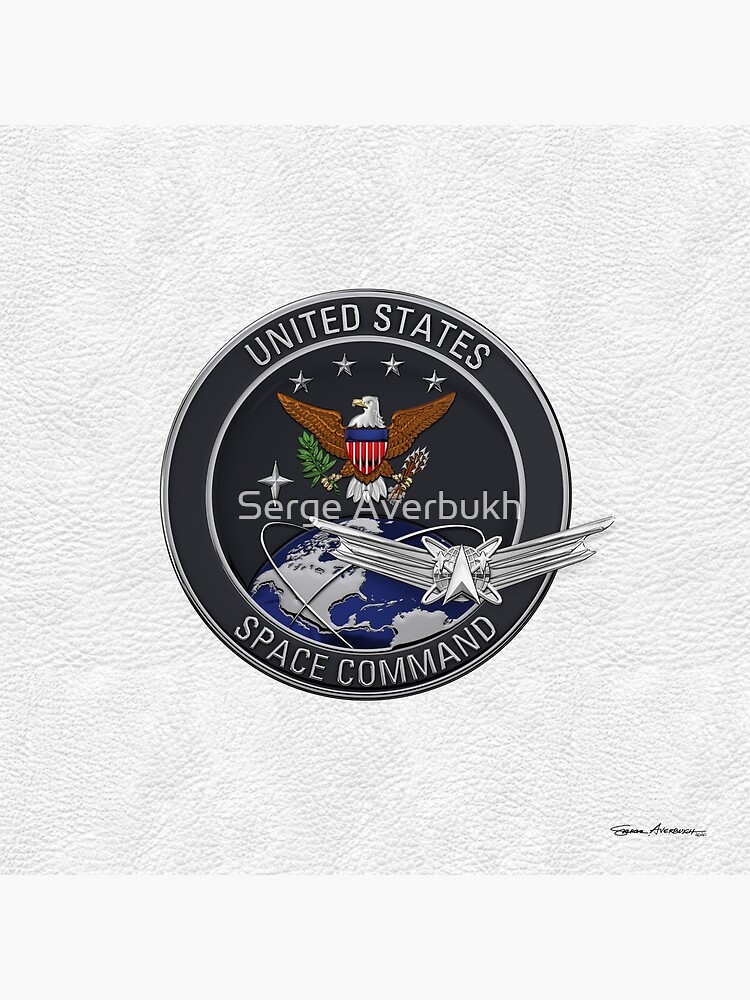 United States Space Command Emblem with Space Operations Badge over White  Leather Art Board Print for Sale by Serge Averbukh