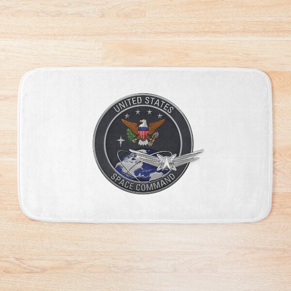 Item preview, United States Space Command Emblem with Space Operations Badge over White Leather designed and sold by Serge Averbukh Art Studio.