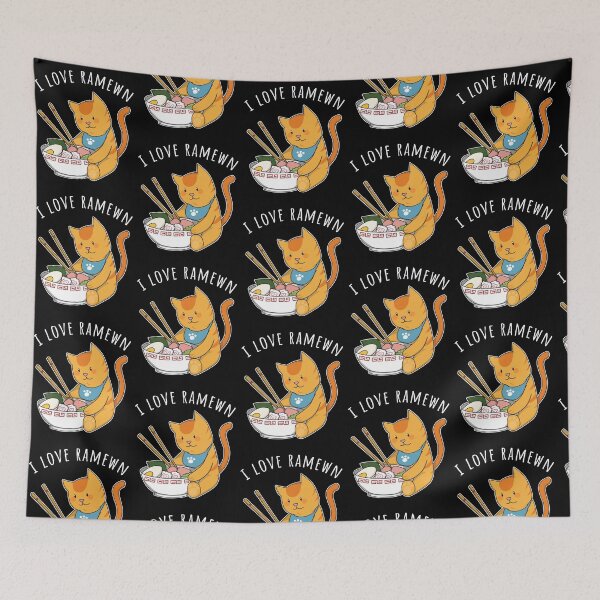 Item preview, Ramen Noodles Lover, RAMEWN, Cat Lover Gift, Kawaii Cat Art, Funny Food Pun designed and sold by fatamyfan1.