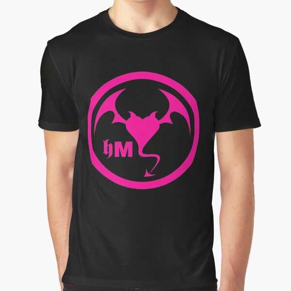 Hollywood Monsters Circle Bat Logo - PINK Graphic T-Shirt