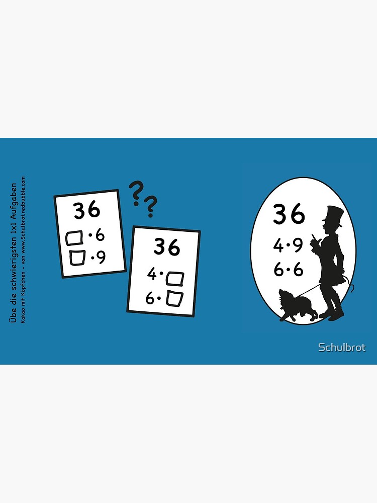 Difficult 1x1 tasks by the way, today the 36 - cocoa with brains - learning with fun by Schulbrot