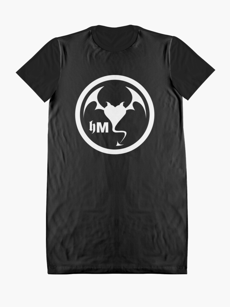 Alternate view of Hollywood Monsters Circle Bat Logo - WHITE PRINT Graphic T-Shirt Dress