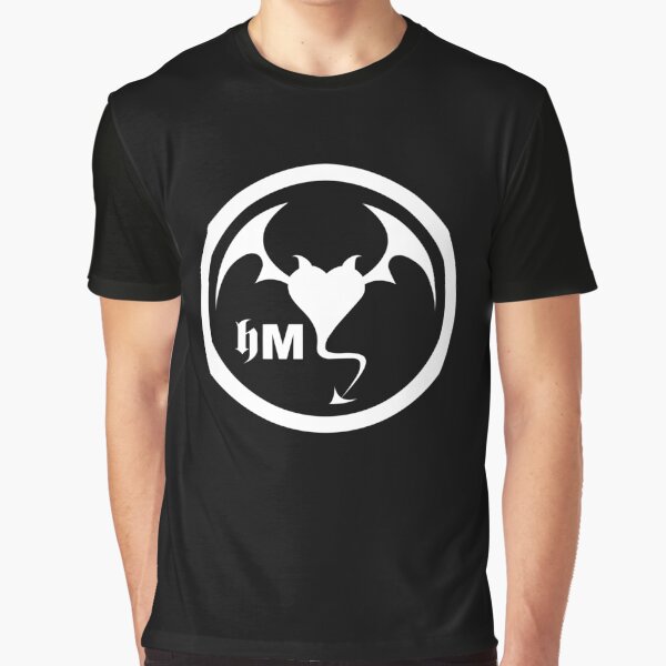 Hollywood Monsters Circle Bat Logo - WHITE PRINT Graphic T-Shirt