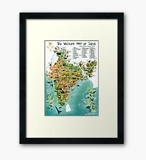 The Wildlife Map of India Framed Print