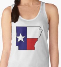 Arkansas outline Texas flag Women's Tank Top
