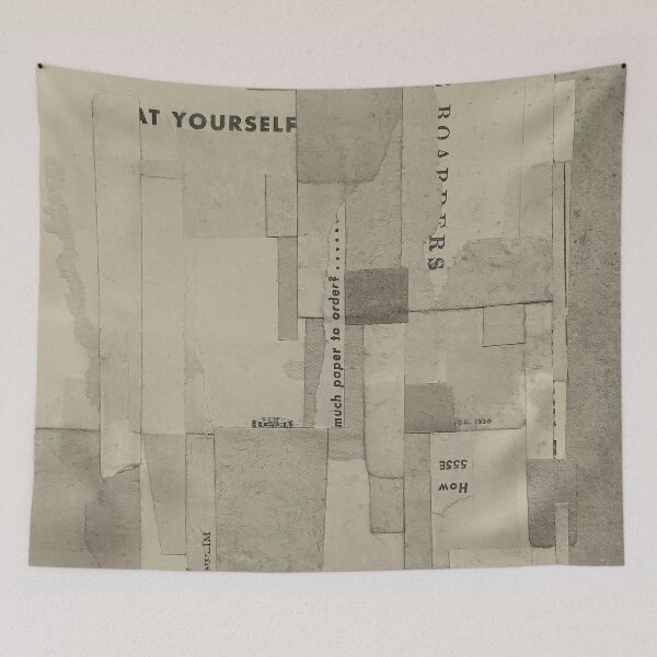 Item preview, Neutral Toned Vintage Paper Collage Artwork / Patchwork  designed and sold by FuzzyHoney.