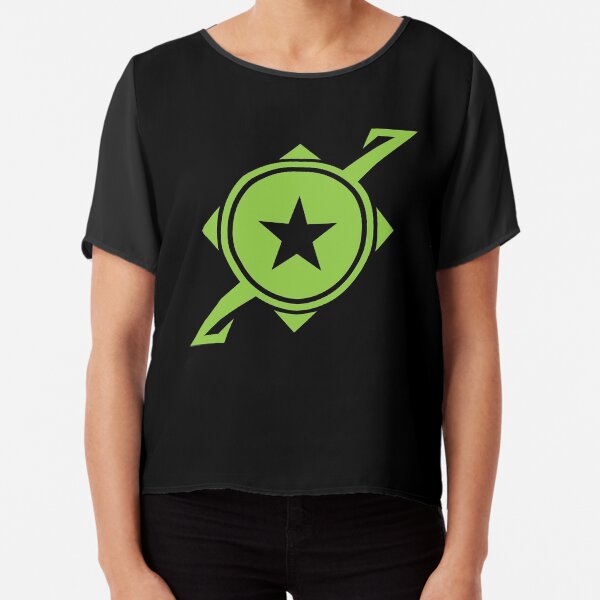Galaxina Planet Logo - Lime Green Chiffon Top