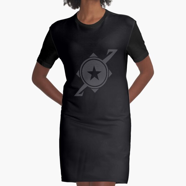 Galaxina Planet Logo - Dark Grey Graphic T-Shirt Dress