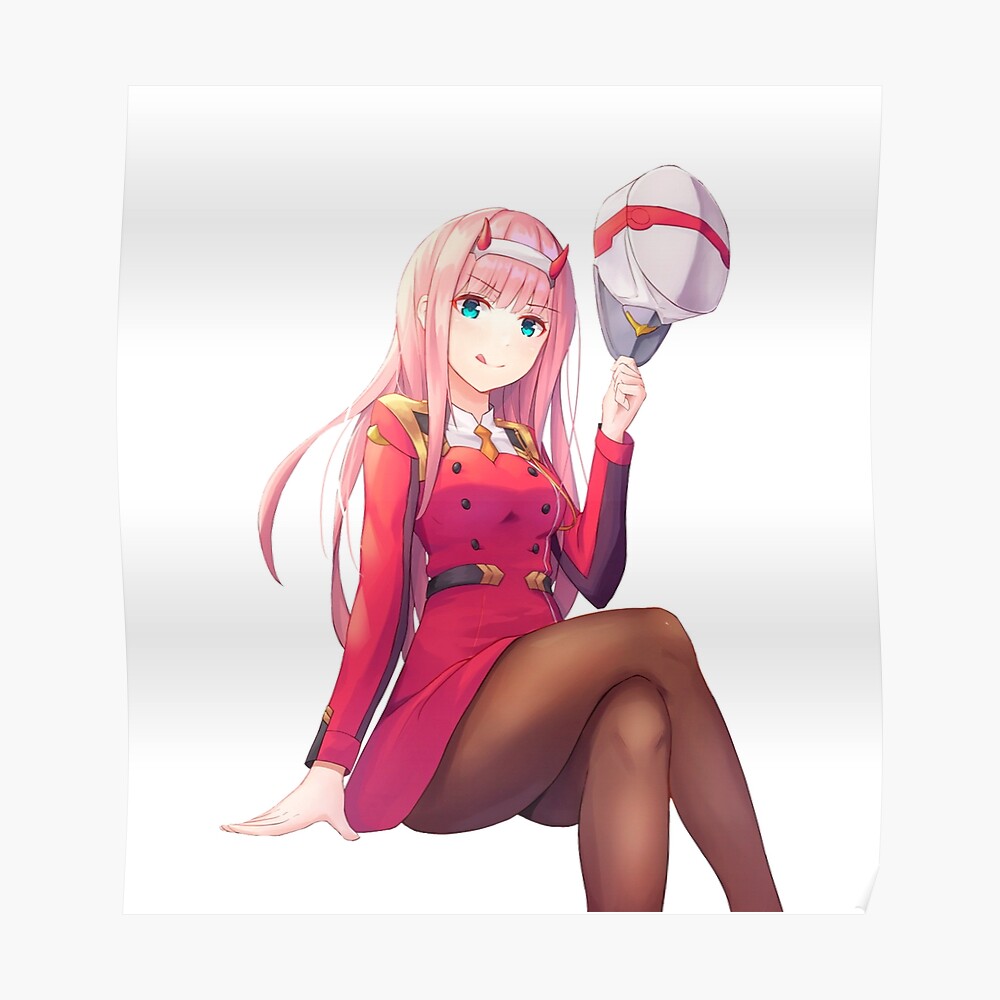 darling in the franxx zero two mounted print by morphey22 redbubble