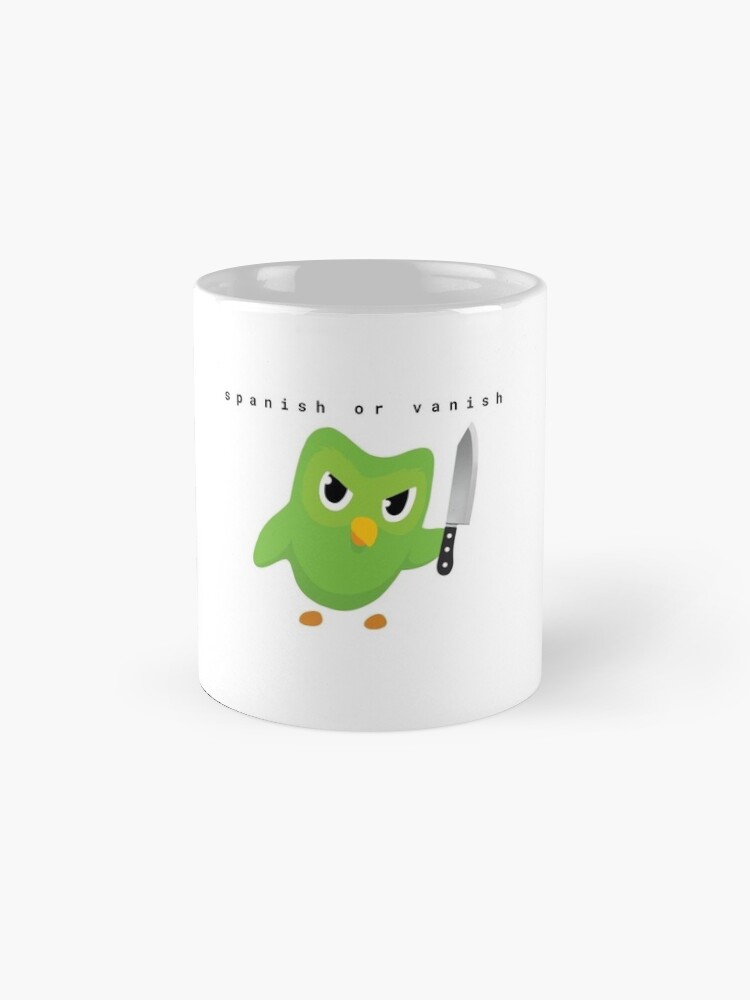 "Duolingo OwlSpanish or Vanish" Mug by myyoongiverse Redbubble