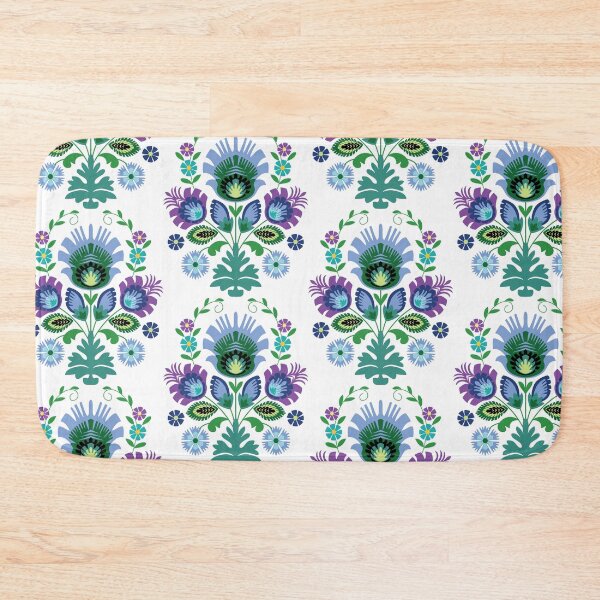 Item preview, Polish Folk Flowers Light Blue designed and sold by Barbara Pixton.