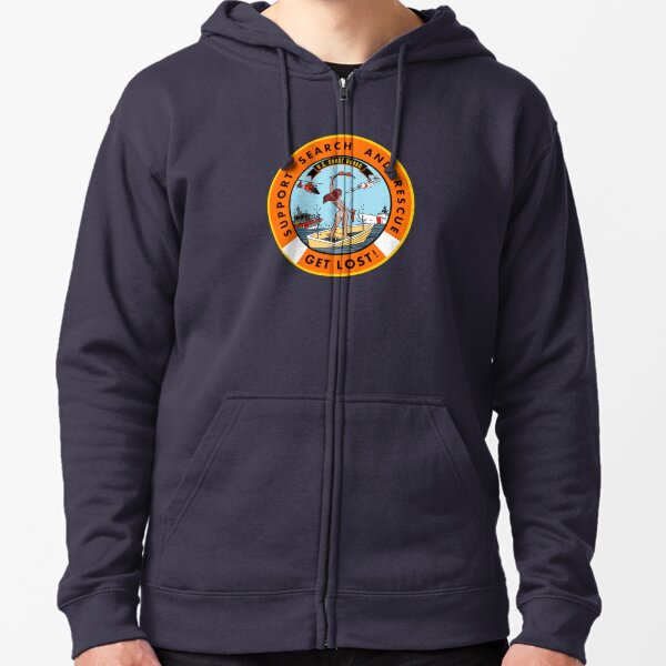 USCG Support Search and Rescue - Get Lost! V2 Zipped Hoodie
