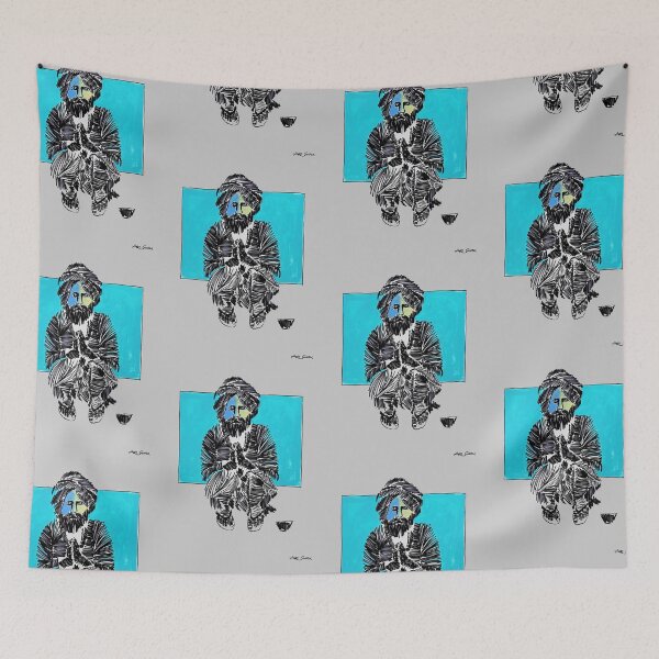 Item preview, Man With Blue Square By Artguru 0294, 22 X 28, - Ink On Paper designed and sold by Art Guru.
