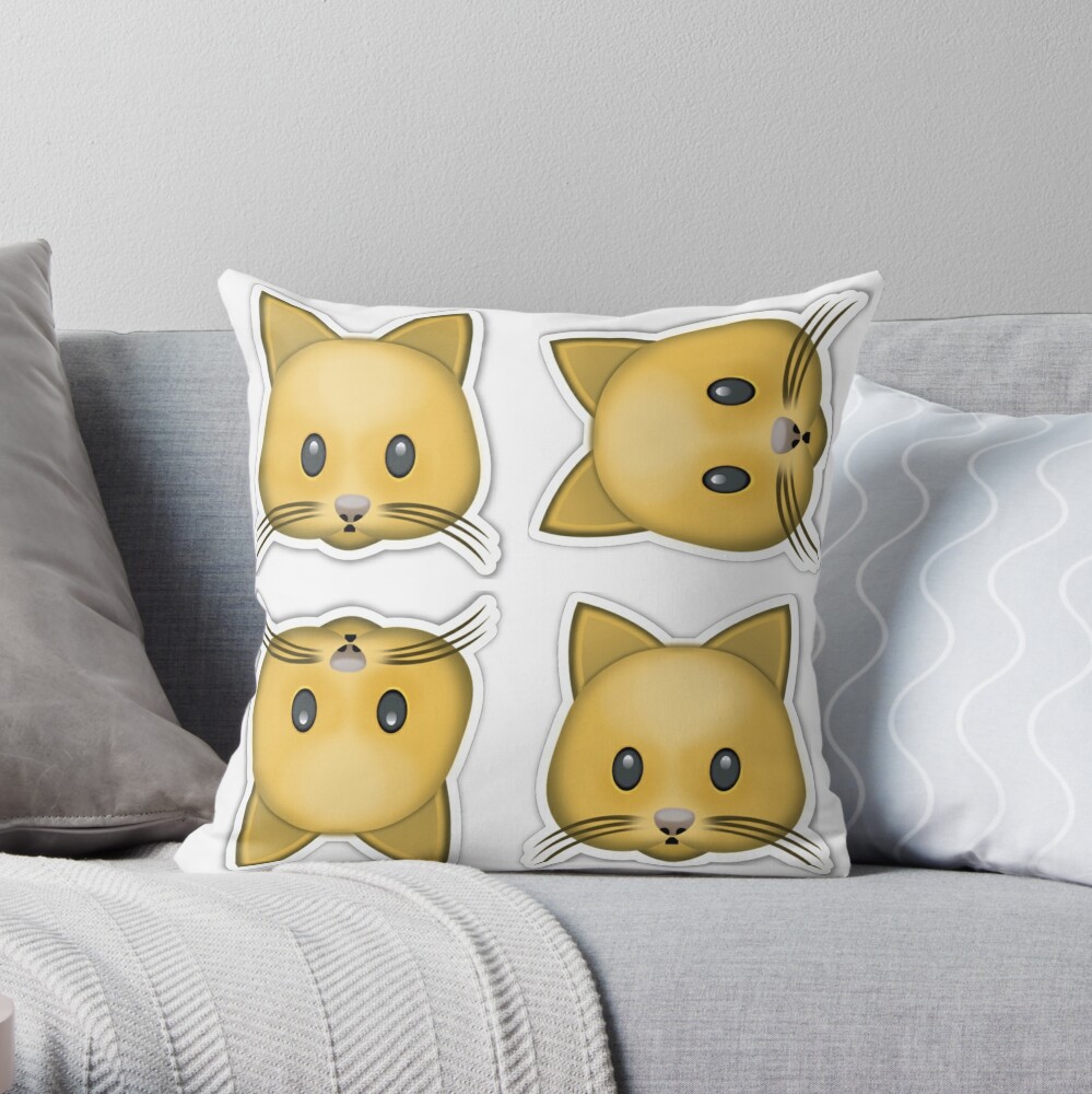 cat emoji pillow