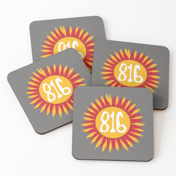 Item preview, Hand Drawn Missouri Sunflower 816 Area Code Red Gold designed and sold by itsrturn.