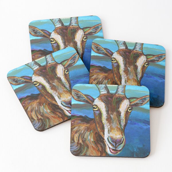 Item preview, Cabra Toggenburg en verde designed and sold by RobertPhelpsArt.