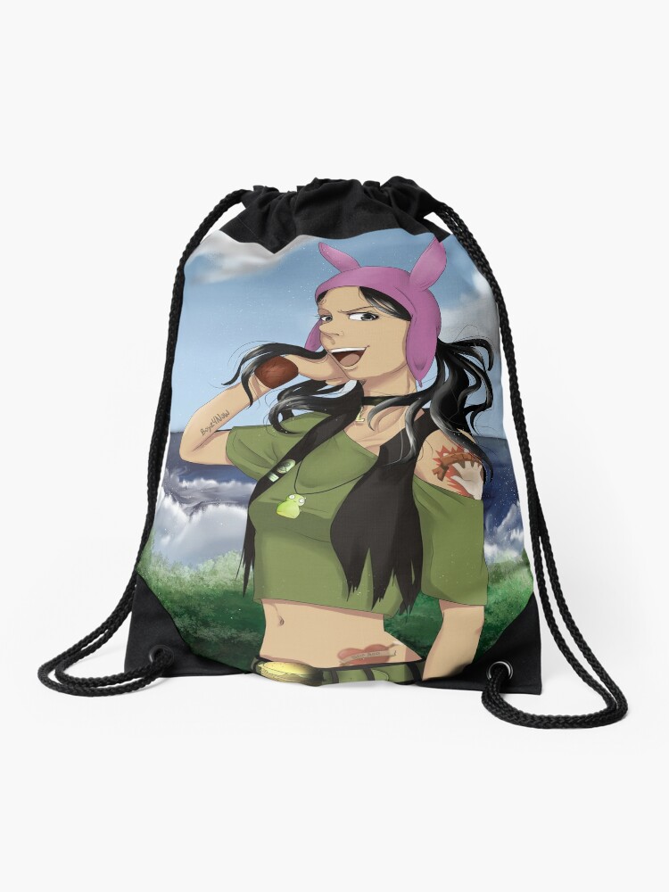 Louise Belcher: Day at the Beach Drawstring Bag for Sale by