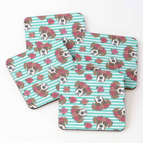 Item preview, Floral Crowned Boxers - teal stripes designed and sold by littlearrow.