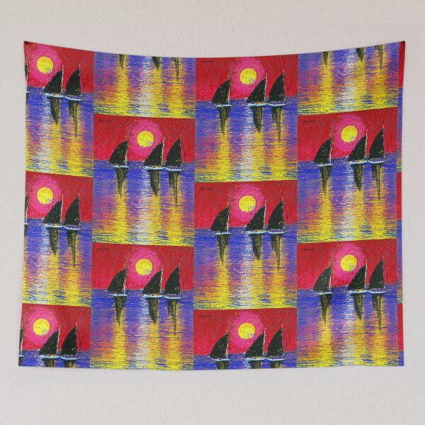 Item preview, Sunset Sailing By Artguru 0275, 22 X 28, -acrylic On Paper designed and sold by Art Guru.