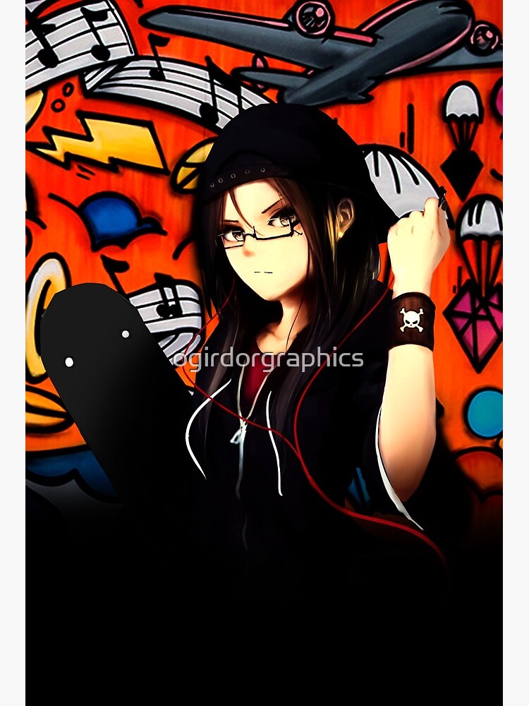 Anime Graffiti Skater Girl | Art Board Print