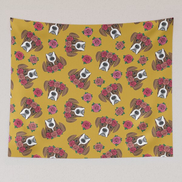 Item preview, Floral Crowned Boxers - mustard designed and sold by littlearrow.