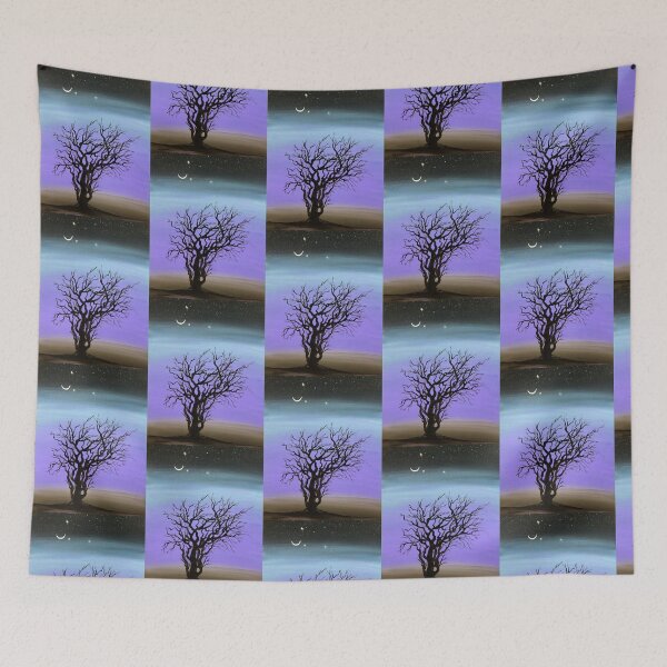 Item preview, Night Scene With Tree By Artguru 0267, 22 X 28, - Acrylic On Paper designed and sold by Art Guru.