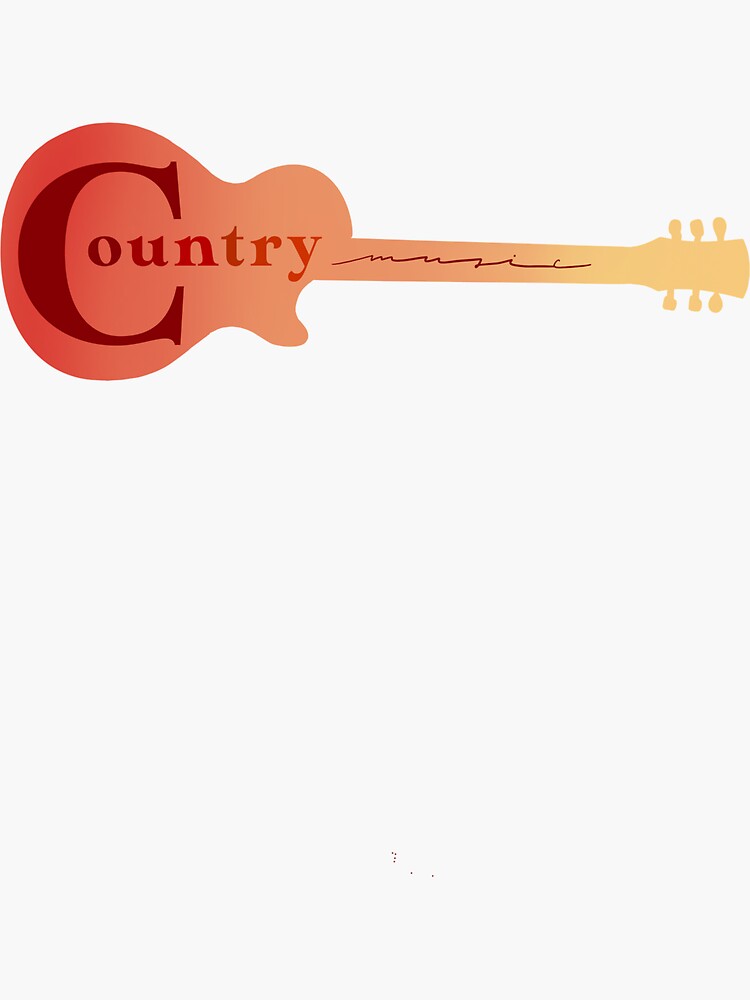 "Country Music Guitar Illustration" Sticker for Sale by LINNEAWALLSTEN