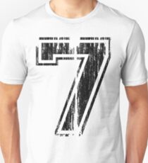 Bold Distressed Sports Number 7 Unisex T-Shirt