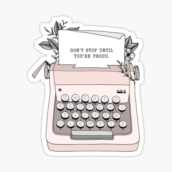 Typewriter design Glossy Sticker