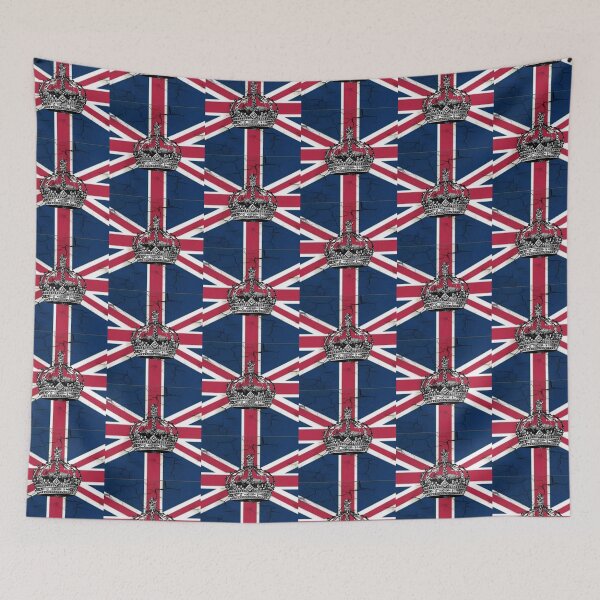 Item preview, 1980s dark academia British union jack flag jubilee vintage crown  designed and sold by LEILA ART SPACE.