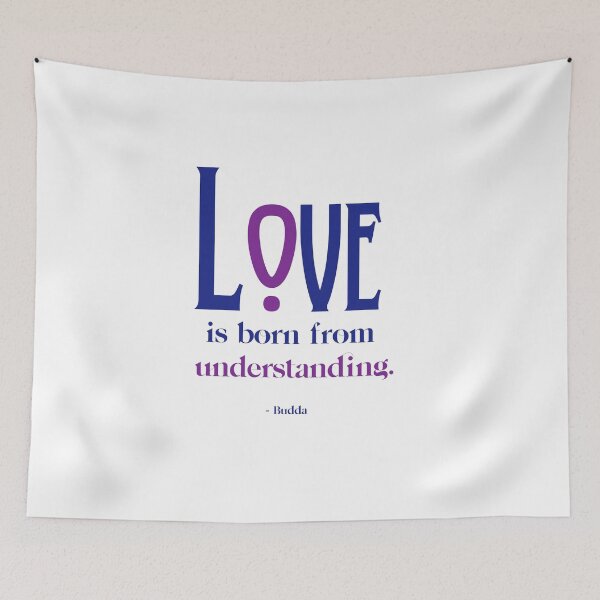 Item preview, Love is born from understanding - Purple Font Budda Quote designed and sold by TheCurators.
