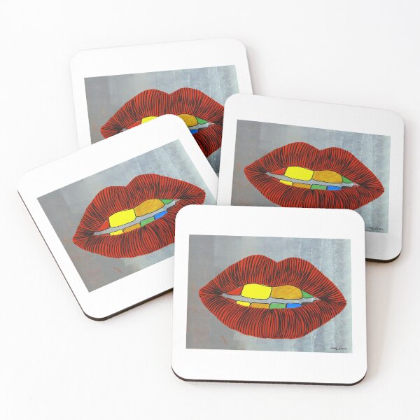 Item preview, Red Lipped Mouth By Artguru 0241, 28 X 22, - Acrylic On Paper designed and sold by Art Guru.