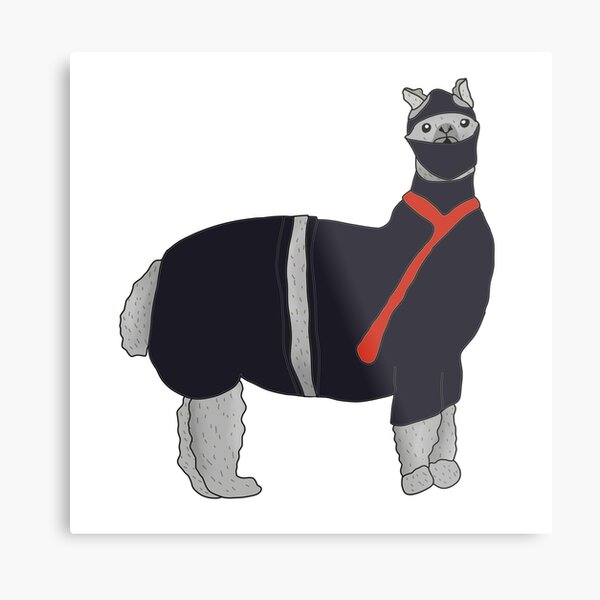 Ninja Llama Metal Print