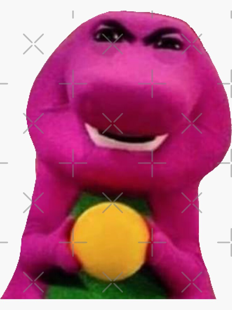 Angry Barney Sticker For Sale By OhMissJackson Redbubble Bg,f8f8f8 Flat,750x,075,f Pad,750x1000,f8f8f8