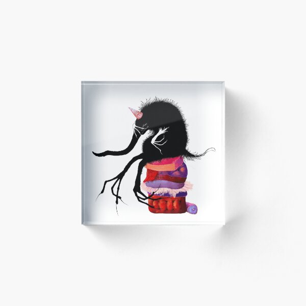 Butthurt hairy monster Acrylic Block