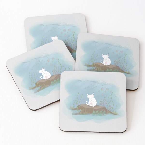 Item preview, Underwater Cat on Stump designed and sold by do0rsopen.
