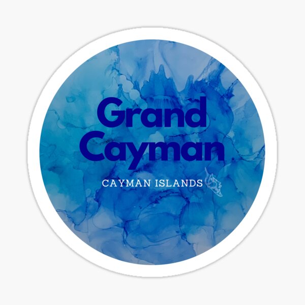 Blue Waters Grand Cayman Alcohol Ink Sticker