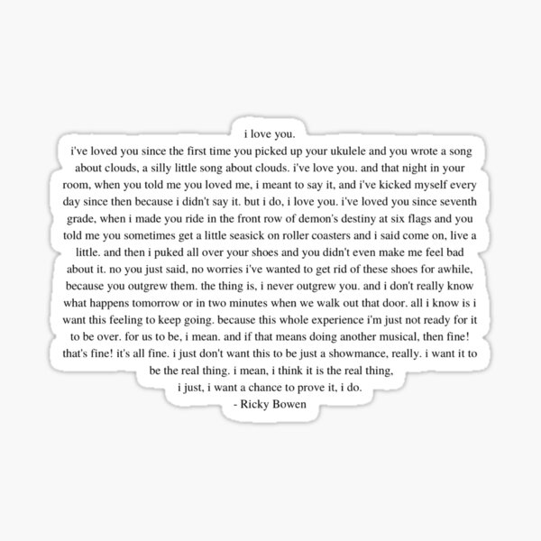 ricky browen “i love you” speech Sticker
