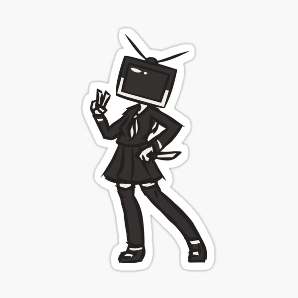 Mono-Chan TV Head (School, Textless) Sticker