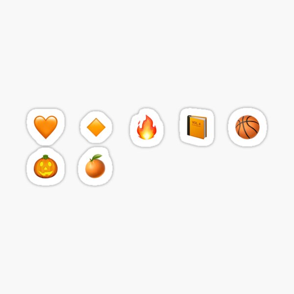 "Orange Emoji Sticker Set" Sticker for Sale by Toriaa Redbubble