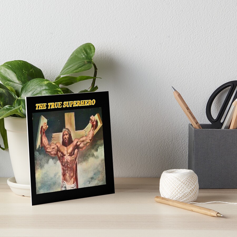 Lord Jesus Christ True Superhero Break The Cross Art Board Print