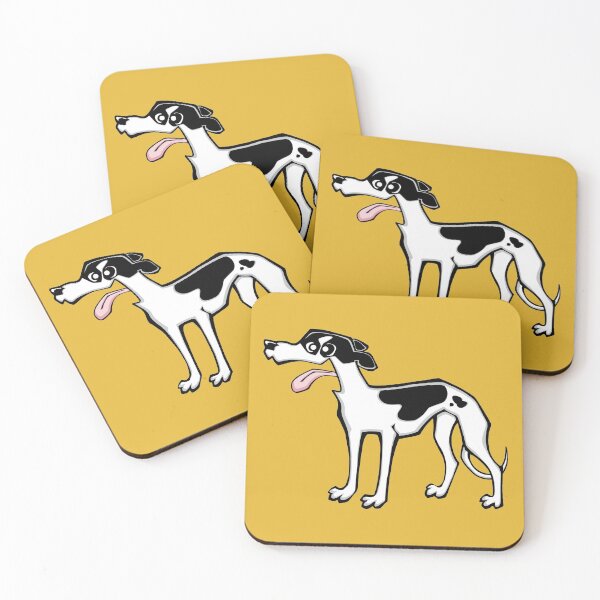 Item preview, Whippet - Black and White (Full Body) YELLOW BG designed and sold by TheChicken.