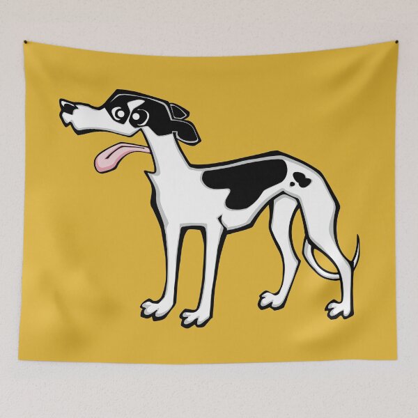 Item preview, Whippet - Black and White (Full Body) YELLOW BG designed and sold by TheChicken.