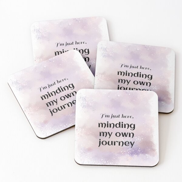 Minding My Own Journey (black) Motivational Coasters (Set of 4)