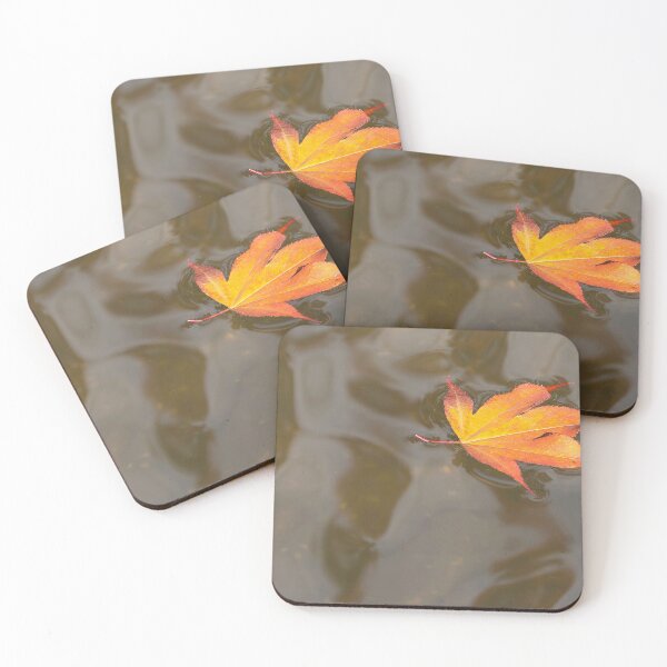 Item preview, Fiery Maple Leaf floating on dark pond designed and sold by Rod Raglin.