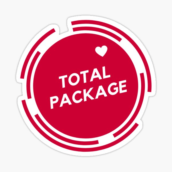 Total Package Red Logo with Heart Sticker