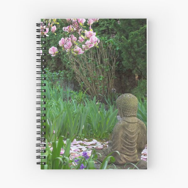 Item preview, Backyard Buddha framed by pink Rhododendrons designed and sold by Rod Raglin.