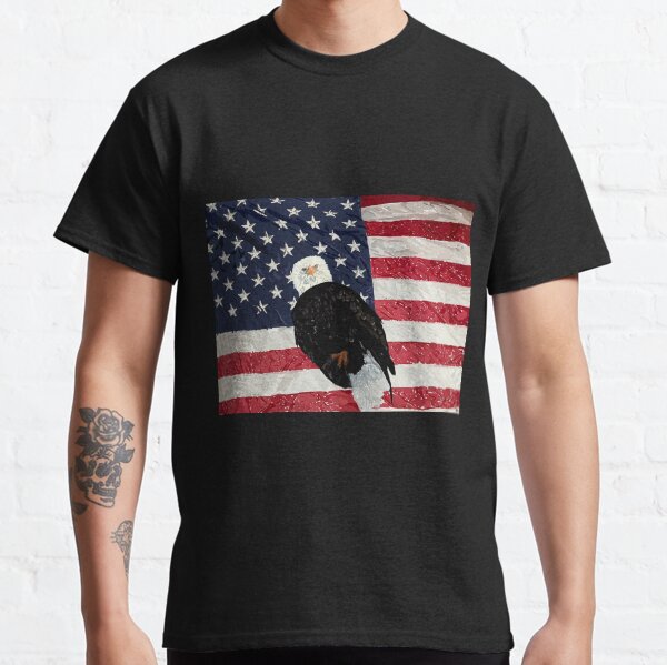 Patriotic Eagle and American Flag Classic T-Shirt